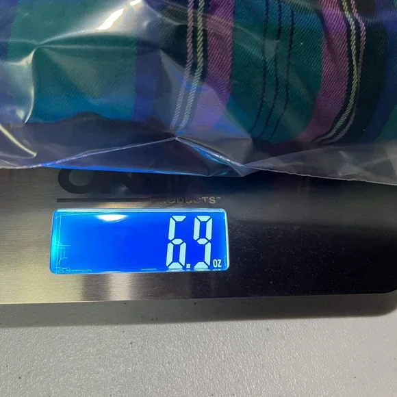 Victoria's Secret Pajama Pants Womens S Teal Pink Plaid Lurex Jogger Sleepwear - Picture 9 of 9